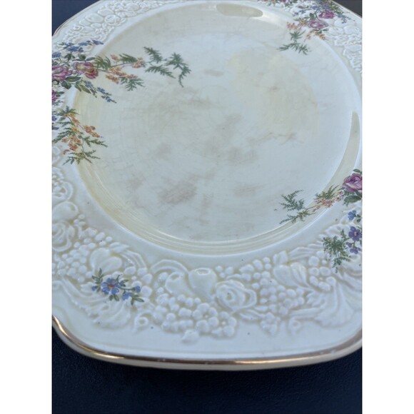2pc England Crown Ducal Florentine ROSALIE serving Platter & Bowl Vegetable VTG - Picture 3 of 10